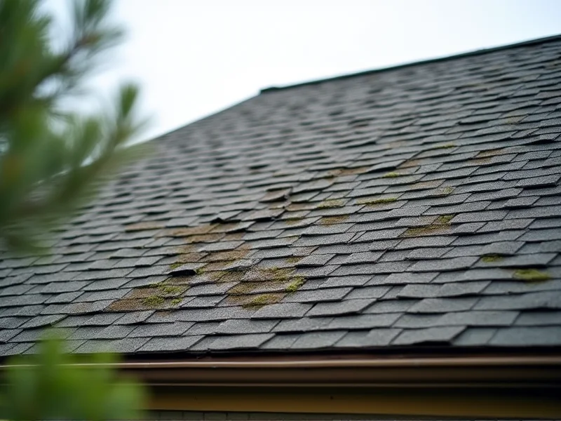 Roof before Oakline's repair, illustrative placeholder